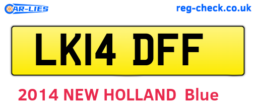 LK14DFF are the vehicle registration plates.