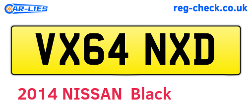 VX64NXD are the vehicle registration plates.