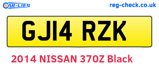 GJ14RZK are the vehicle registration plates.
