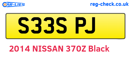 S33SPJ are the vehicle registration plates.
