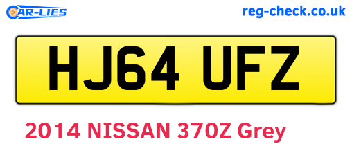 HJ64UFZ are the vehicle registration plates.