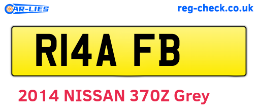 R14AFB are the vehicle registration plates.