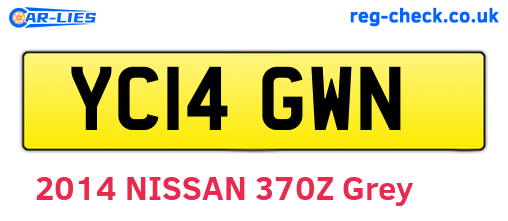 YC14GWN are the vehicle registration plates.