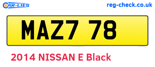 MAZ778 are the vehicle registration plates.