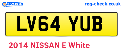 LV64YUB are the vehicle registration plates.