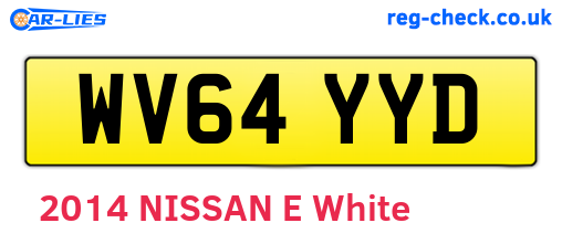 WV64YYD are the vehicle registration plates.
