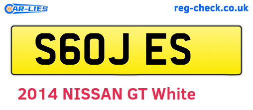 S60JES are the vehicle registration plates.