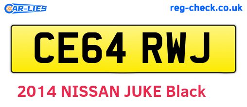 CE64RWJ are the vehicle registration plates.