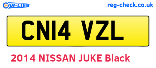 CN14VZL are the vehicle registration plates.