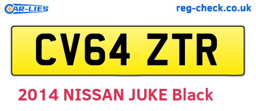 CV64ZTR are the vehicle registration plates.