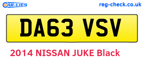 DA63VSV are the vehicle registration plates.
