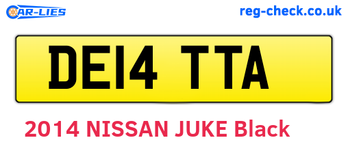 DE14TTA are the vehicle registration plates.