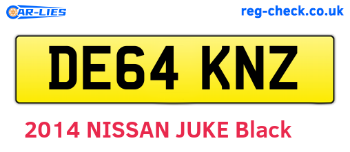DE64KNZ are the vehicle registration plates.