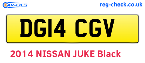 DG14CGV are the vehicle registration plates.