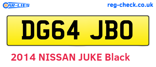 DG64JBO are the vehicle registration plates.