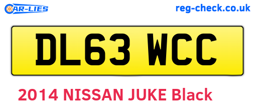 DL63WCC are the vehicle registration plates.