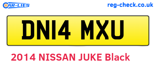 DN14MXU are the vehicle registration plates.