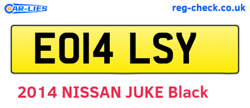 EO14LSY are the vehicle registration plates.