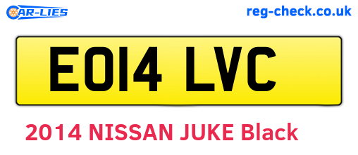 EO14LVC are the vehicle registration plates.