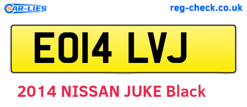 EO14LVJ are the vehicle registration plates.