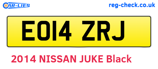 EO14ZRJ are the vehicle registration plates.