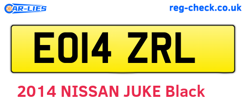 EO14ZRL are the vehicle registration plates.