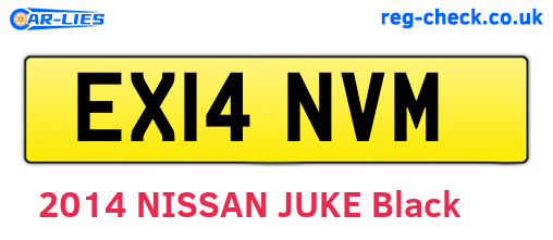 EX14NVM are the vehicle registration plates.
