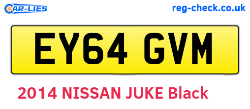EY64GVM are the vehicle registration plates.