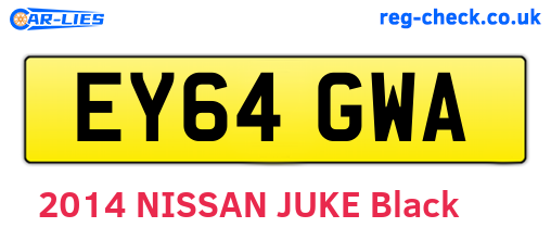 EY64GWA are the vehicle registration plates.