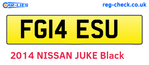 FG14ESU are the vehicle registration plates.