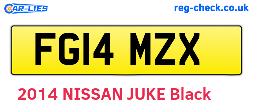 FG14MZX are the vehicle registration plates.