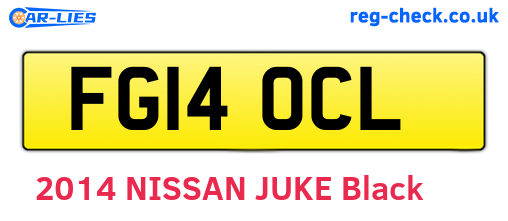 FG14OCL are the vehicle registration plates.