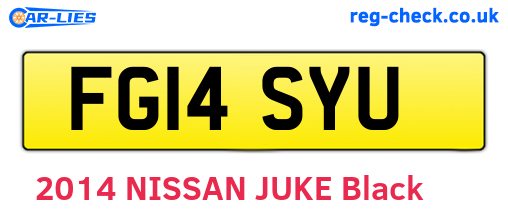 FG14SYU are the vehicle registration plates.