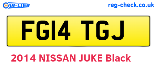 FG14TGJ are the vehicle registration plates.