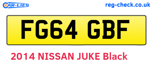 FG64GBF are the vehicle registration plates.