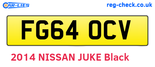 FG64OCV are the vehicle registration plates.