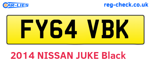 FY64VBK are the vehicle registration plates.