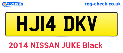 HJ14DKV are the vehicle registration plates.