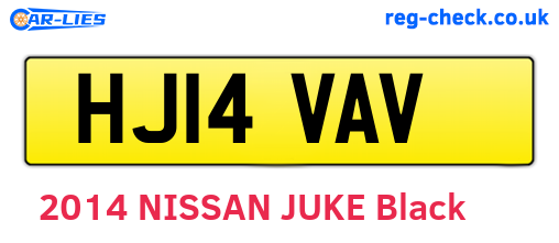 HJ14VAV are the vehicle registration plates.