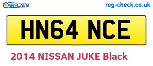 HN64NCE are the vehicle registration plates.