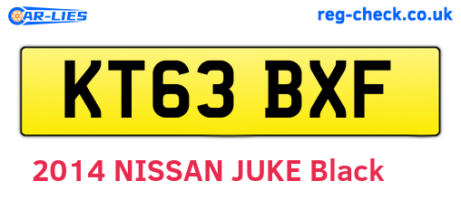 KT63BXF are the vehicle registration plates.