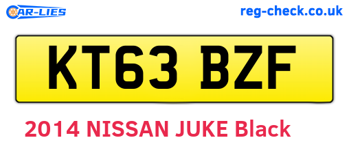 KT63BZF are the vehicle registration plates.