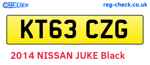 KT63CZG are the vehicle registration plates.