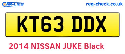 KT63DDX are the vehicle registration plates.