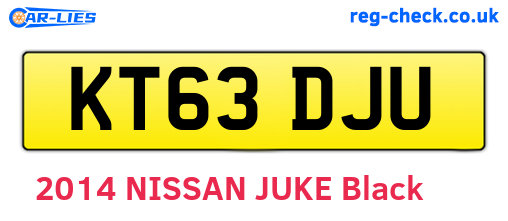 KT63DJU are the vehicle registration plates.