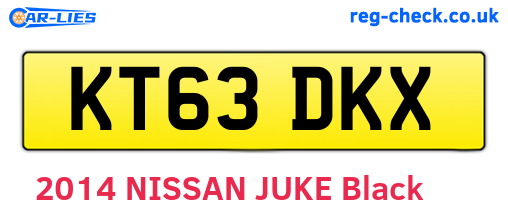 KT63DKX are the vehicle registration plates.