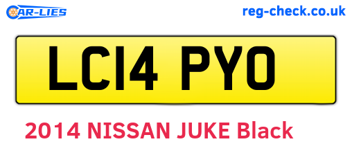 LC14PYO are the vehicle registration plates.
