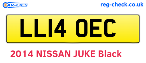 LL14OEC are the vehicle registration plates.