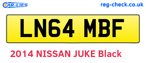 LN64MBF are the vehicle registration plates.
