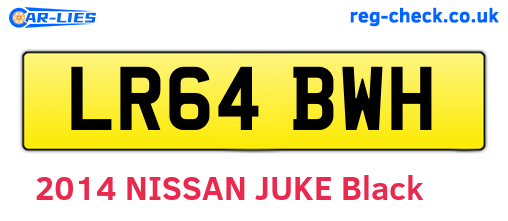 LR64BWH are the vehicle registration plates.